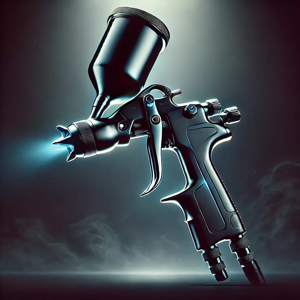 DALL_183_E_2024-12-10_12.42.18_-_A_dark-themed,_animated-style_illustration_of_an_HVLP_spray_gun_without_any_visible_branding._The_spray_gun_features_a_sleek,_metallic_design_with_glo